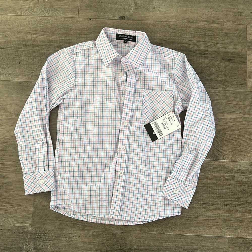 Sahara club long sleeve dress shirt size 6 boys
